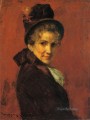 Portrait of a Woman black bonnet William Merritt Chase
